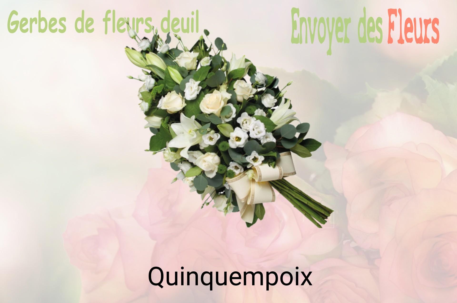 Gerbe de fleurs de deuil livrée à Quinquempoix